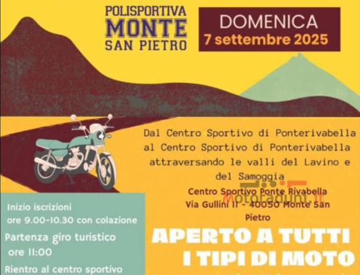 MOTO INCONTRO MONTE SAN PIETRO