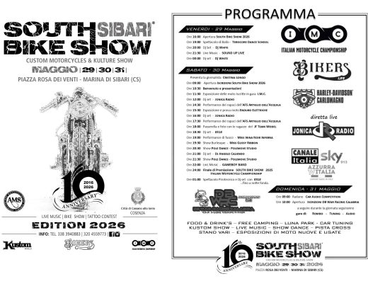 SOUTH BIKE SHOW – SIBARI – X EDITION 2026