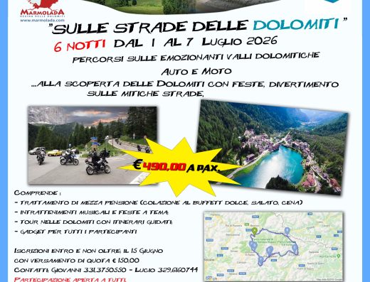 DOLOMITI IN AUTO E MOTO: IL TOUR 2026