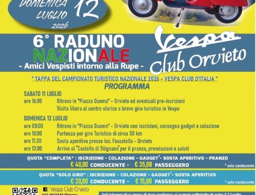 6° VESPA RADUNO NAZIONALE – VC ORVIETO “AMICI VESPISTI INTORNO ALLA RUPE”