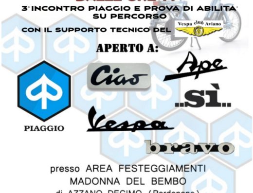 3° INCONTRO PIAGGIO E PROVA DI ABILITA’ SU PERCORSO