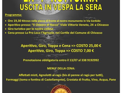 LA “7° NOTTURNA” USCITA IN VESPA LA SERA
